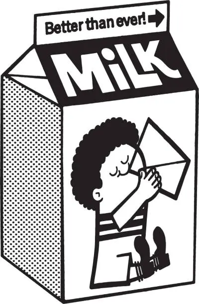 Vector illustration of Illustration with milk carton