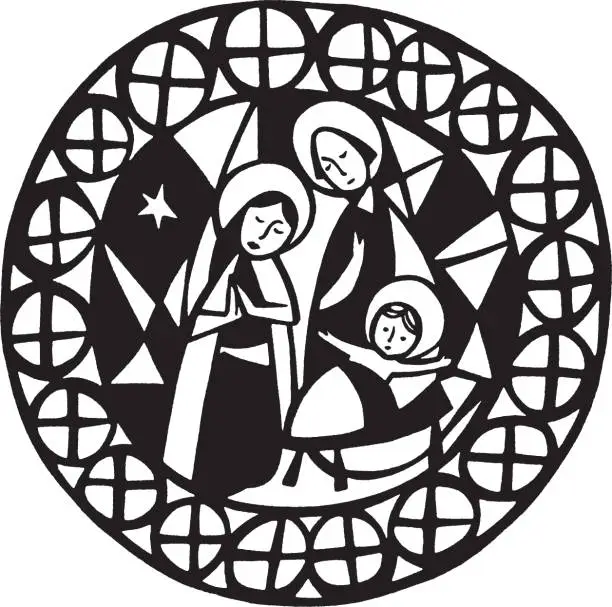 Vector illustration of Illustration of nativity scene