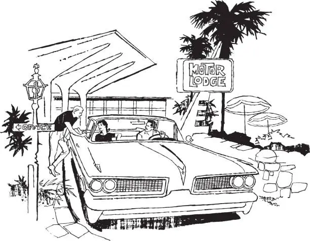 Vector illustration of Illustration of people sitting in car