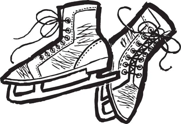 Vector illustration of Illustration of ice skates