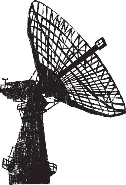 Vector illustration of Illustration of radio telescope