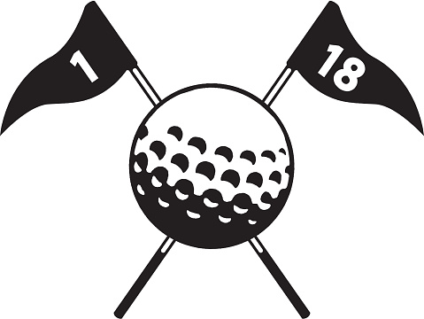 Golf ball with golf flags