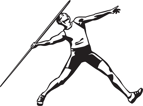 Male athlete throwing javelin
