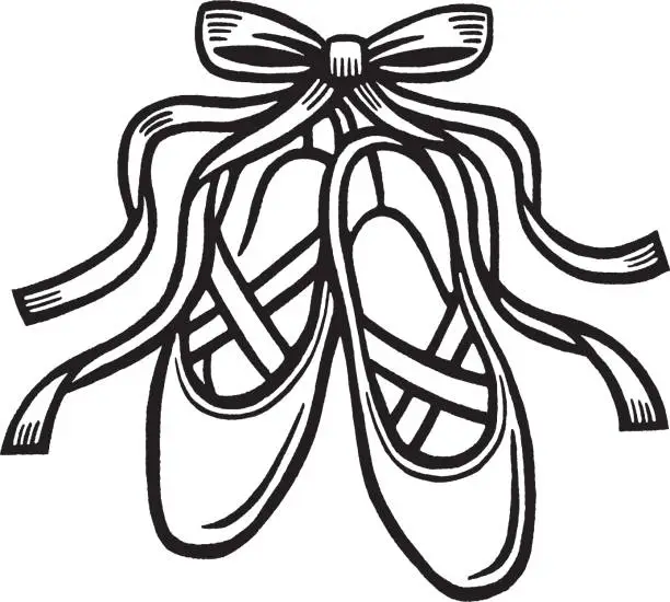 Vector illustration of Pair of ballet shoes