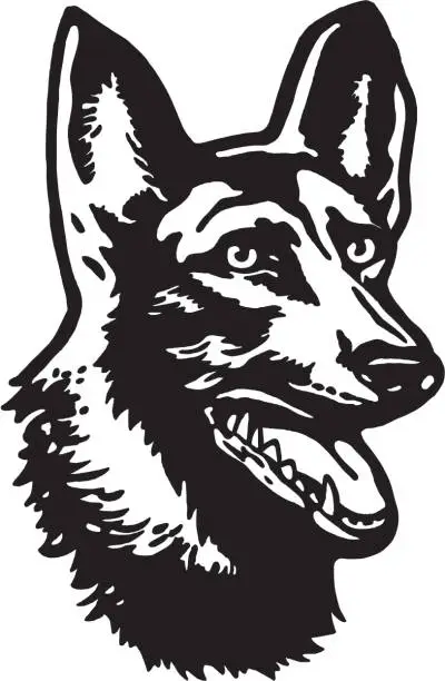 Vector illustration of Illustration with headshot of dog