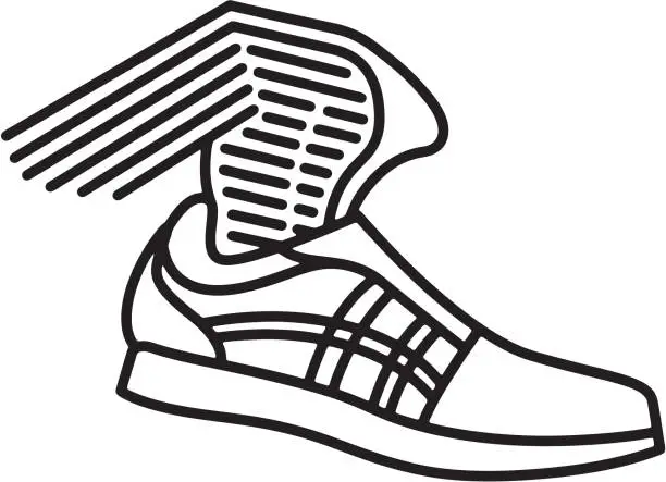 Vector illustration of Winged Athletic Shoe