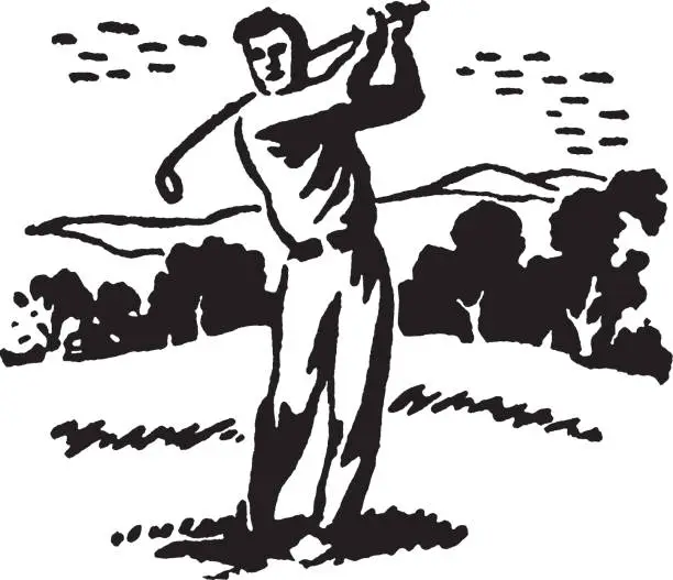 Vector illustration of Golfer