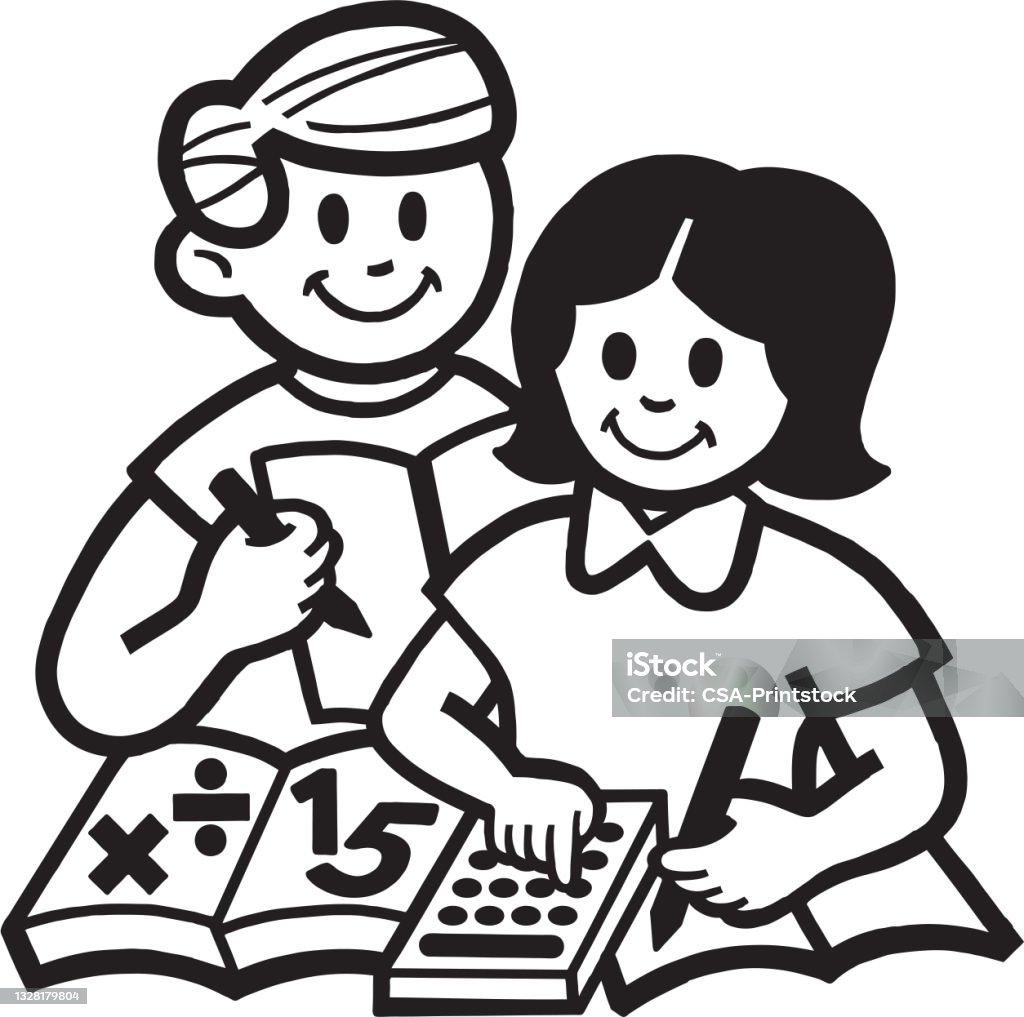 Children Doing Math Homework Stock Illustration - Download Image Now -  Desk, People, Child - iStock