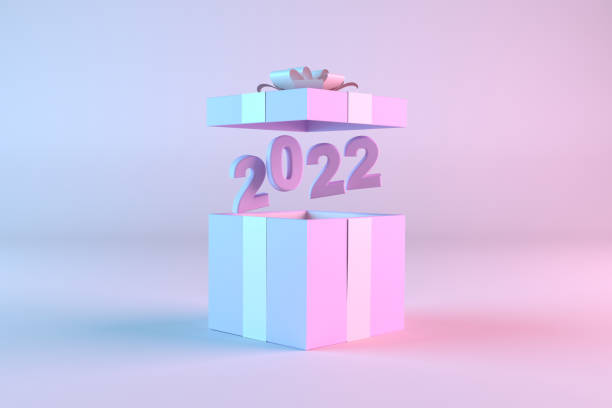 istock Open Gift Box with 2022 New Year 1328179922