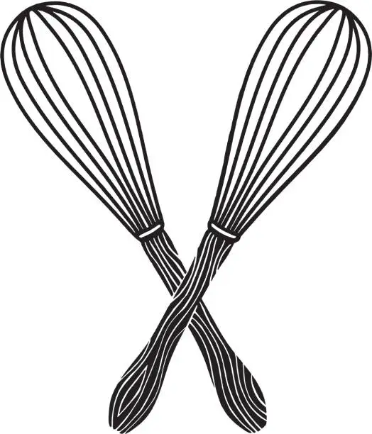 Vector illustration of Two Whisks