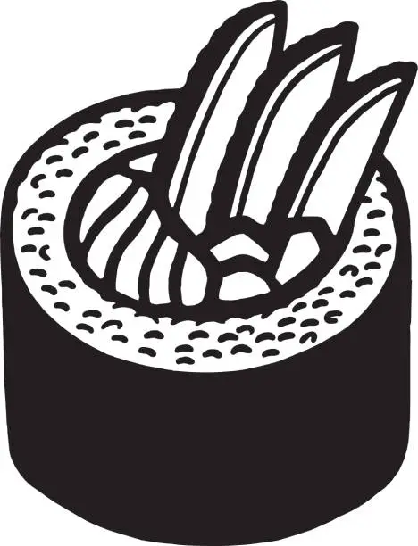 Vector illustration of Sushi