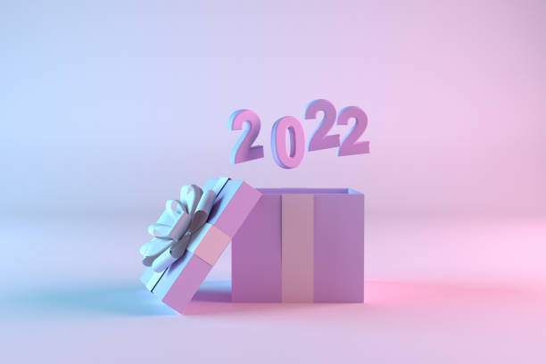 istock Open Gift Box with 2022 New Year 1328180046