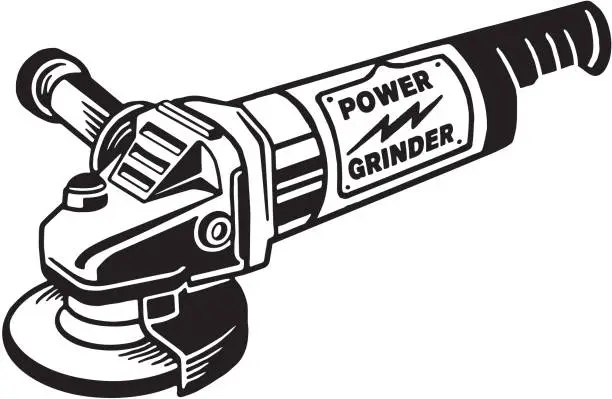 Vector illustration of Electric Power Grinder