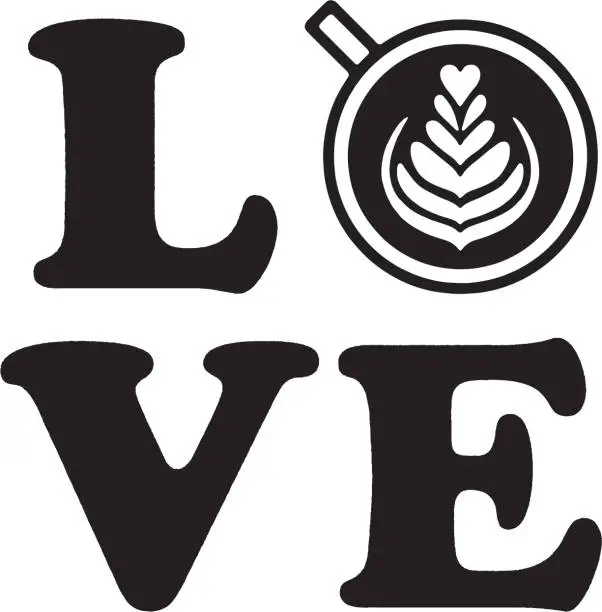 Vector illustration of Love Latte Design