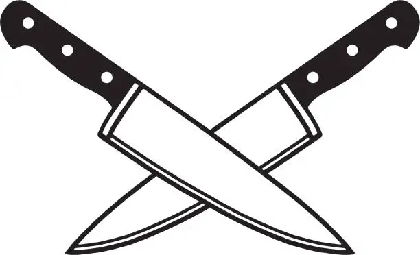 Vector illustration of Crossed Knives