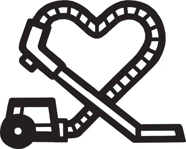 Vector illustration of Vacuum Cleaner with Heart Shaped Hose