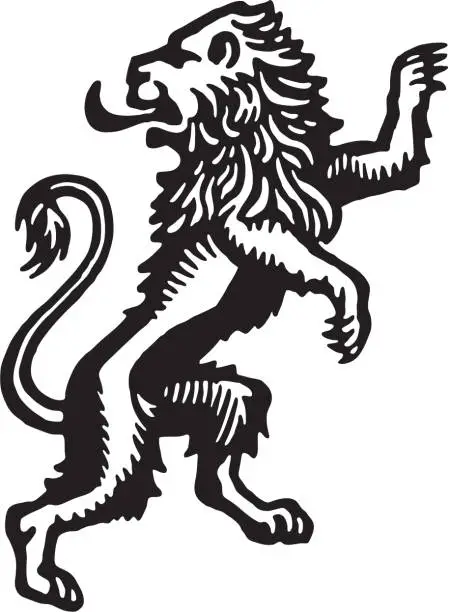 Vector illustration of Rampant Lion