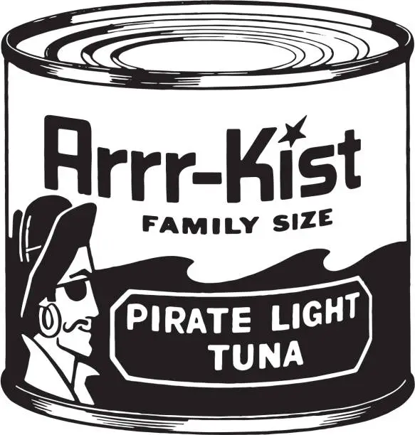 Vector illustration of Arrr Kist Pirate Light Tuna Can