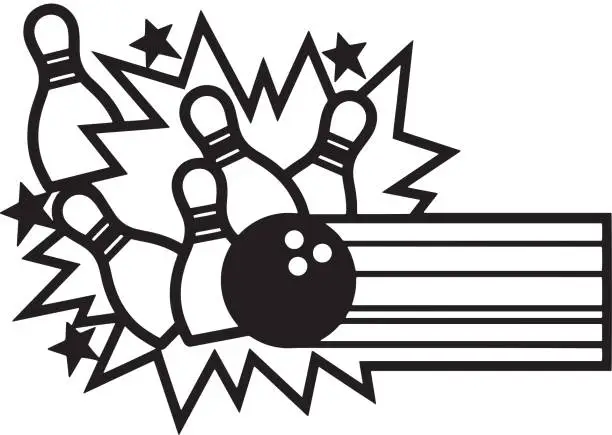 Vector illustration of Bowling Ball and Pins