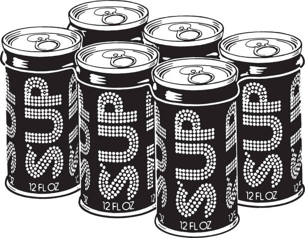 illustrations, cliparts, dessins animés et icônes de six pack - pop art drink can can soda