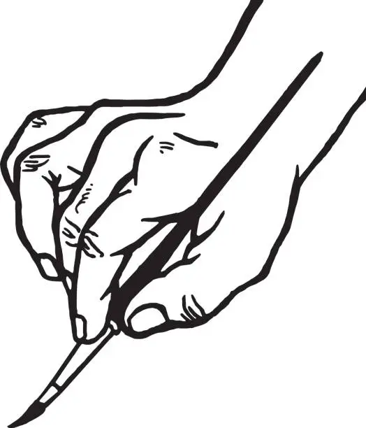 Vector illustration of Hand and Paintbrush