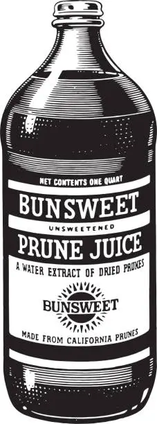 Vector illustration of Bottle of Prune Juice