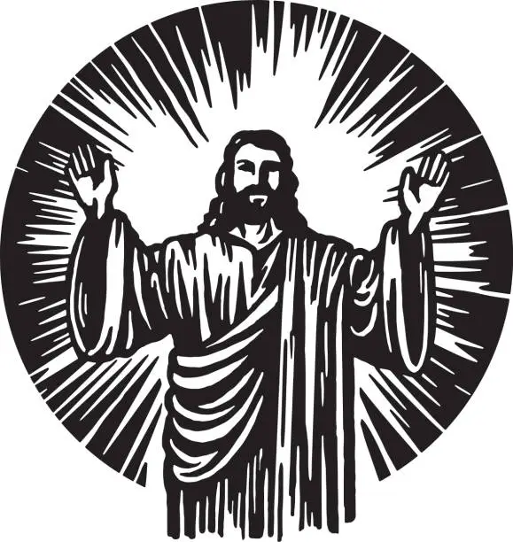 Vector illustration of Jesus Giving a Blessing