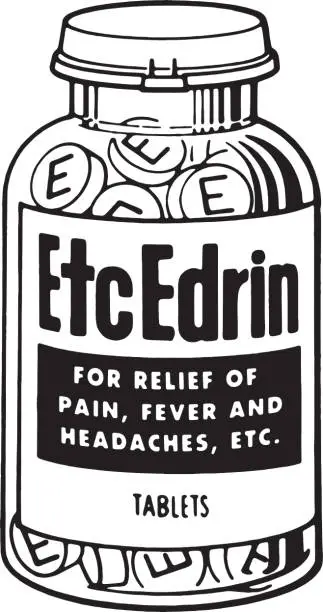 Vector illustration of Bottle of Pain Relief Medicine