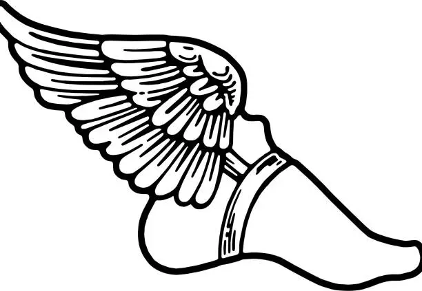 Vector illustration of Winged Foot