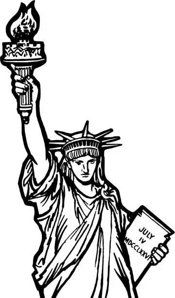 Vector illustration of Statue of Liberty