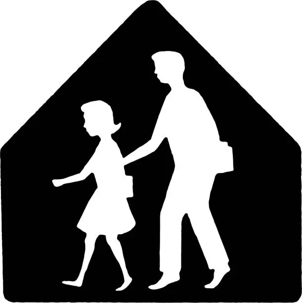 Vector illustration of School Crossing Sign