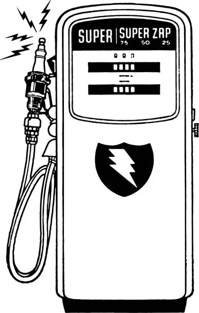 Vector illustration of Gasoline Pump with Spark Plug