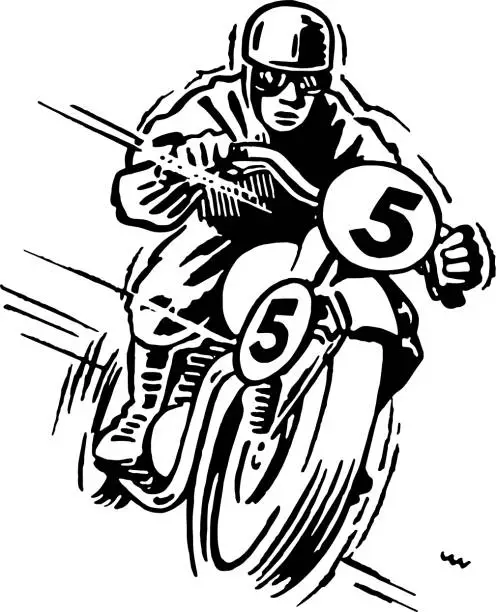 Vector illustration of Motorcycle Racer