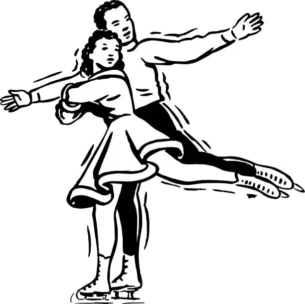 Vector illustration of Ice Skaters