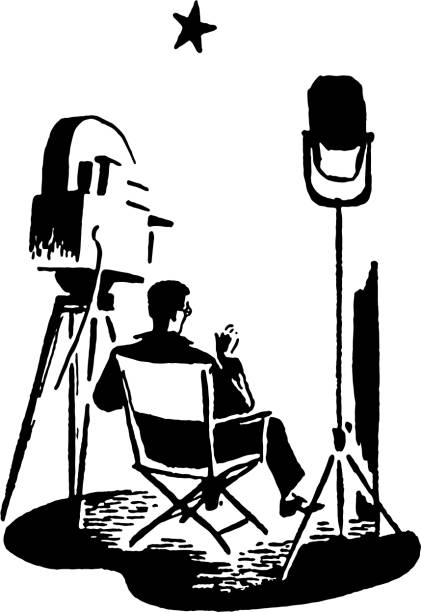 映画監督とカメラの裏側 - home movie点のイラスト素材／クリップアート素材／マンガ素材／アイコン素材