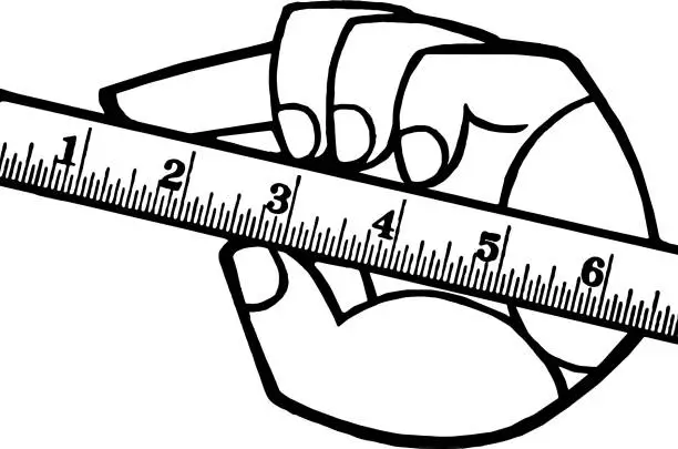 Vector illustration of Hand Holding a Ruler