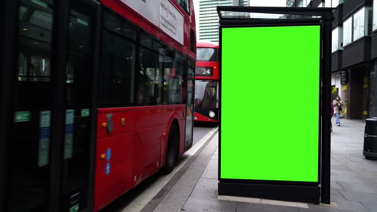 Chroma Key Billboard On The Street In The Daytime