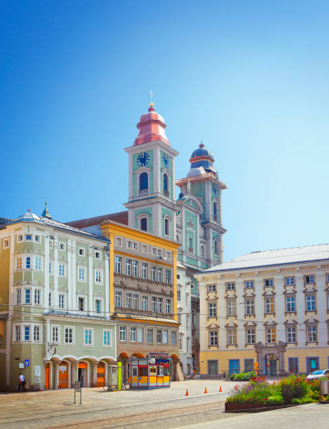 istock Old Cathedral and the main square in Linz 1328192288