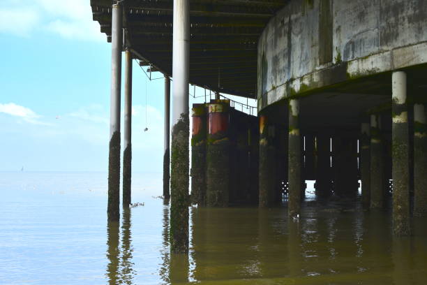 istock Renovated pier. Building constructed above the sea 1328193601