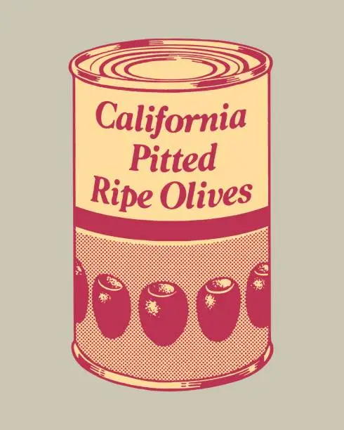 Vector illustration of Can of Olives