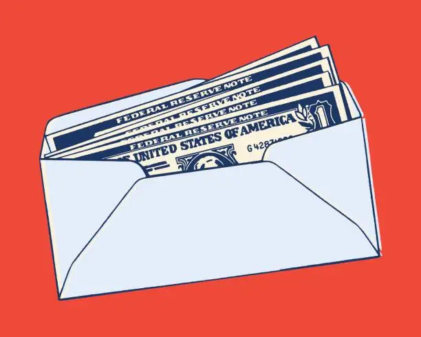 Vector illustration of Envelope with Money