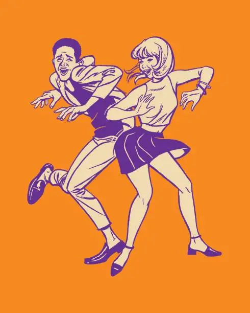 Vector illustration of Teens Dancing