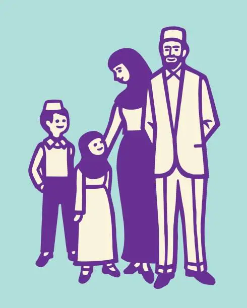 Vector illustration of Family of Four