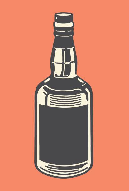 ボトルの酒 - whisky alcohol bottle hard liquor点のイラスト素材／クリップアート素材／マンガ素材／アイコン素材