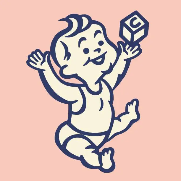 Vector illustration of Toddler Playing