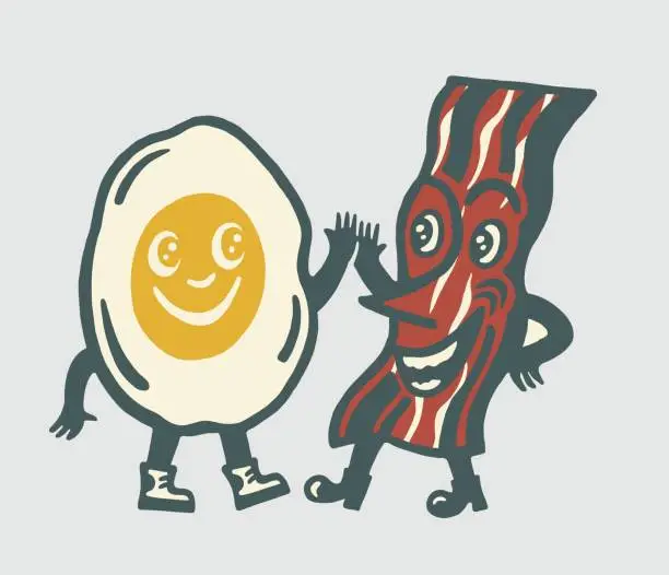 Vector illustration of Bacon and Egg Characters