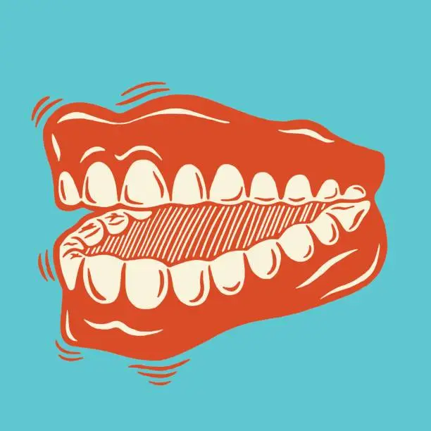 Vector illustration of Chattering Teeth