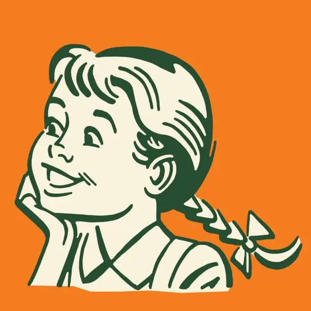 Vector illustration of Happy Girl