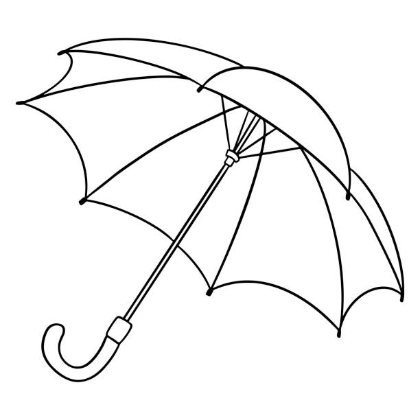 雨の保護。傘を開けろ。雨季には秋。 - rain protection personal accessory autumn点のイラスト素材／クリップアート素材／マンガ素材／アイコン素材
