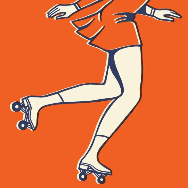 Vector illustration of Rollerskater